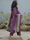 Purple Colour Rayon Printed Kurti With Pant Dupatta Aaradhna 2067